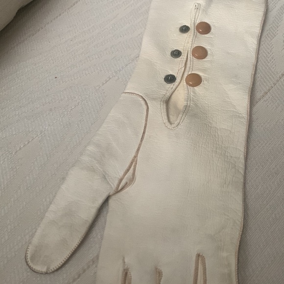 Antique Kidskin gloves above the elbow - Size 6 1/2 - Very Soft Made in Italy - Picture 5 of 12